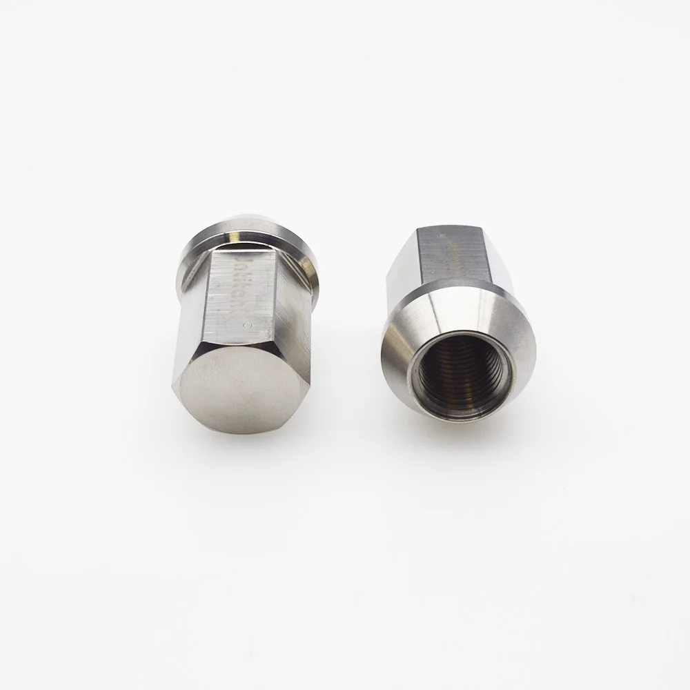 Jntitanti M14*1.5*35 Silver full hex Light weight Gr5 titanium lug nut with close end