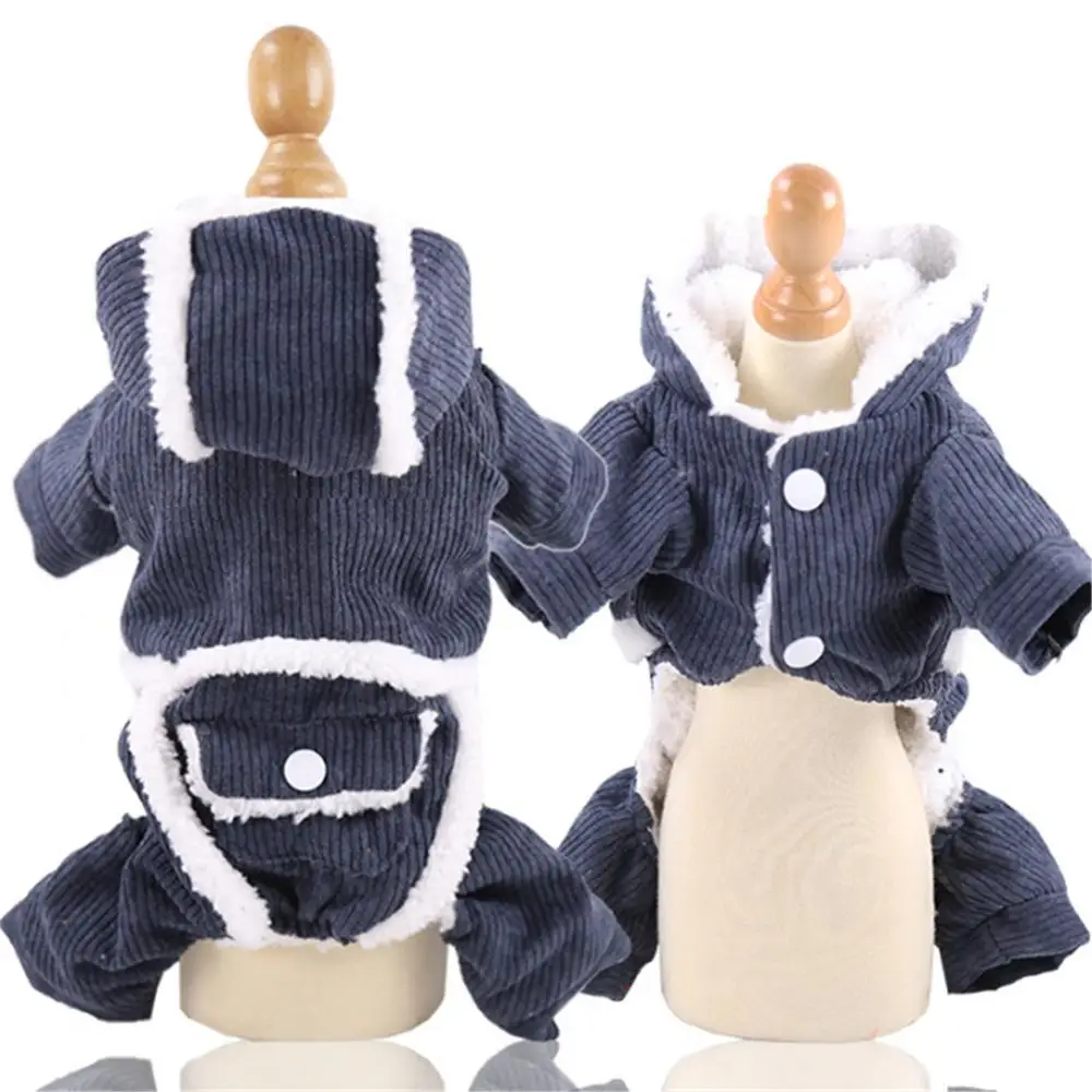 New Winter Warm Dog Clothes For Small Dogs Medium Pet Jumpsuits Hooded Puppy Pet Coat Jackets Chihuahua Pug Clothing Outfits