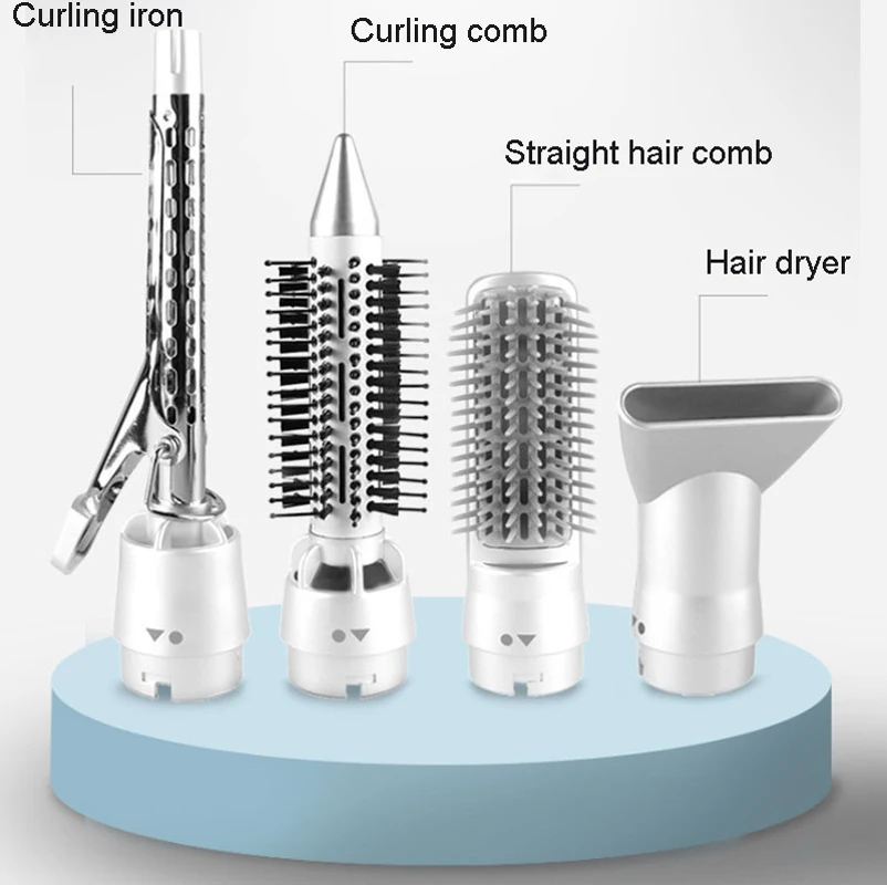 Secador de pelo profesional 4 en 1 multifunción, rizador, Alisador, cepillo de hierro, herramientas eléctricas de estilismo