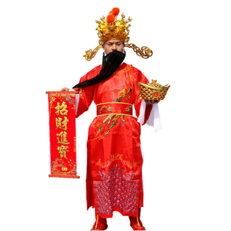 Mammon Costume New Years Party Clothes Celebration At Christmas Wealth God Festival Clothing Fortune King Cosplay Halloween