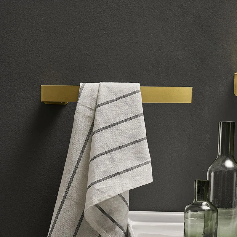 Bathroom Towel Ring Towel Bar Brushed Gold Lavatory Towel Rack Holder Wall Mounted Towel Ring Bathroom Accessories