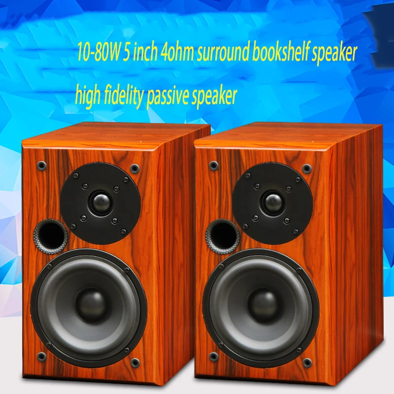 10-80W 4ohm 5 Inch Surround Speakers Amplifier HIFI Fever M-501 Bookshelf Speakers High Fidelity Passive Audio Speakers