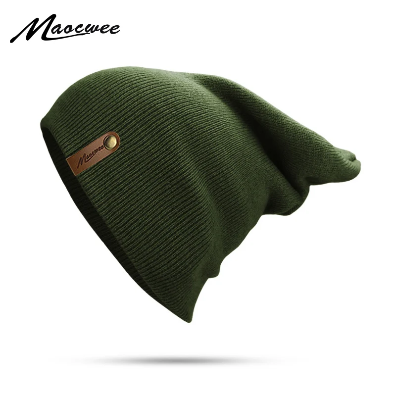 Brand Winter Green Hat for Men Skullies Beanies Women Fashion Warm Ski Cap Unisex Elasticity Knit Beanie Hats Bones