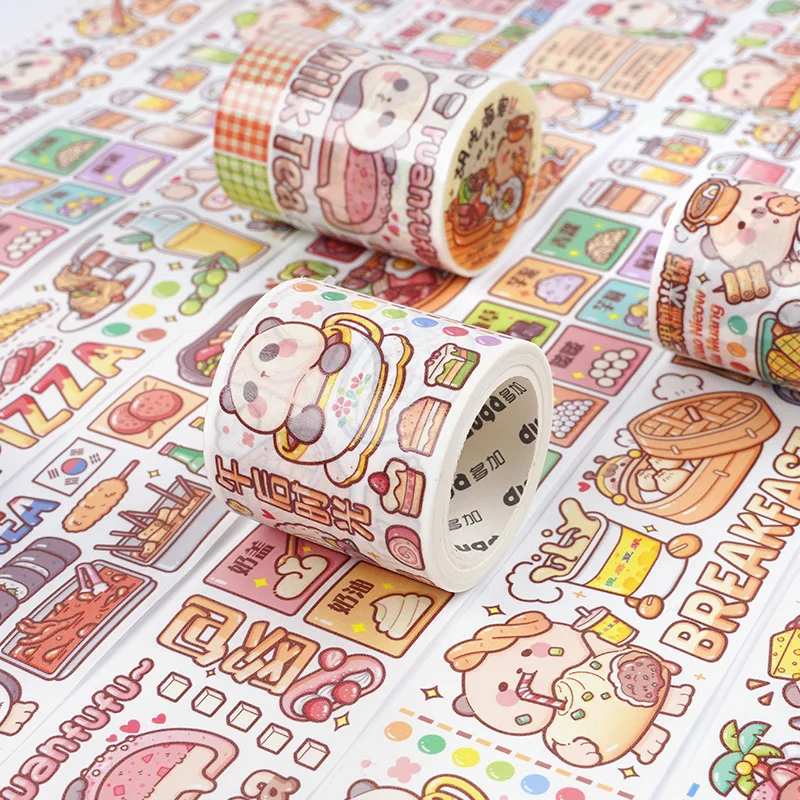 1pcs/1lot Decorative Adhesive Tapes Milk bear Food small Mochi Masking Tapes Scrapbooking DIY Paper Japanese Stickers 3m