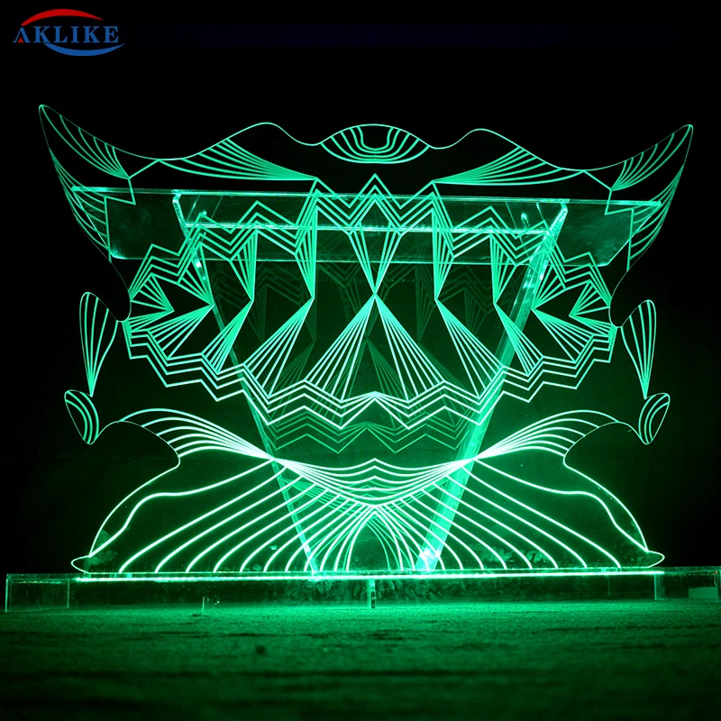 2024 AKLIKE Organic Glass Fashionable Bar DJ Table Acrylic Led Illuminated DJ Table For Night Club Customized Size Dj Table