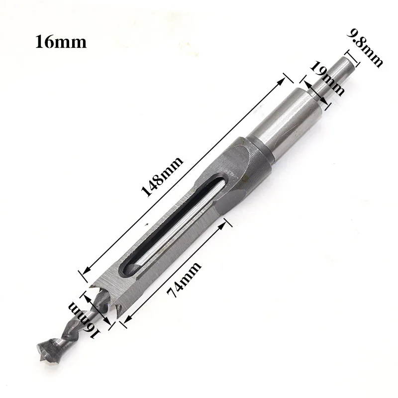 ALLSOME HSS Square Hole Drill  Woodworking Drill Bits Auger Mortising Chisel Drill Set DIY Furniture Square Woodworking Tool