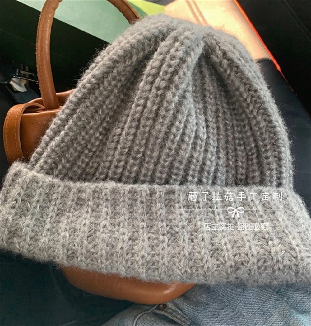 Hot Sale Women\'s Winter Woolen Hat Loose Big Head Circumference Fashion Hip Hop Beanie Knit Hat Warm Clothing Matching Hat 2024