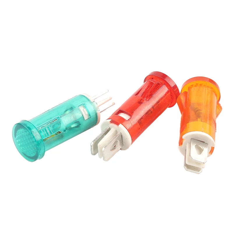 10 Pz/lotto Montaggio A Pannello Indicatore Al Neon 12V 24V 220V 380V Rosso Verde Giallo Luci MDX-11A Lampada di Segnale di Guida