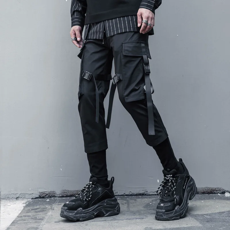 Many pockets ribbon tactical function overalls splice rib beam the feet haroun pants