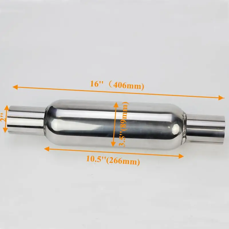 2 en effet 2.5 entrée 16 en effet longueur de voiture, Silencieux de sac à verre, demandes de balle, centre de résonateur consulté
