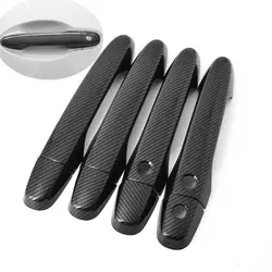 For Honda Civic CR-V 2012 2013 2014 2015 2016 Chrome Carbon Fiber Car Door Handle Covers Trim Styling Accessories