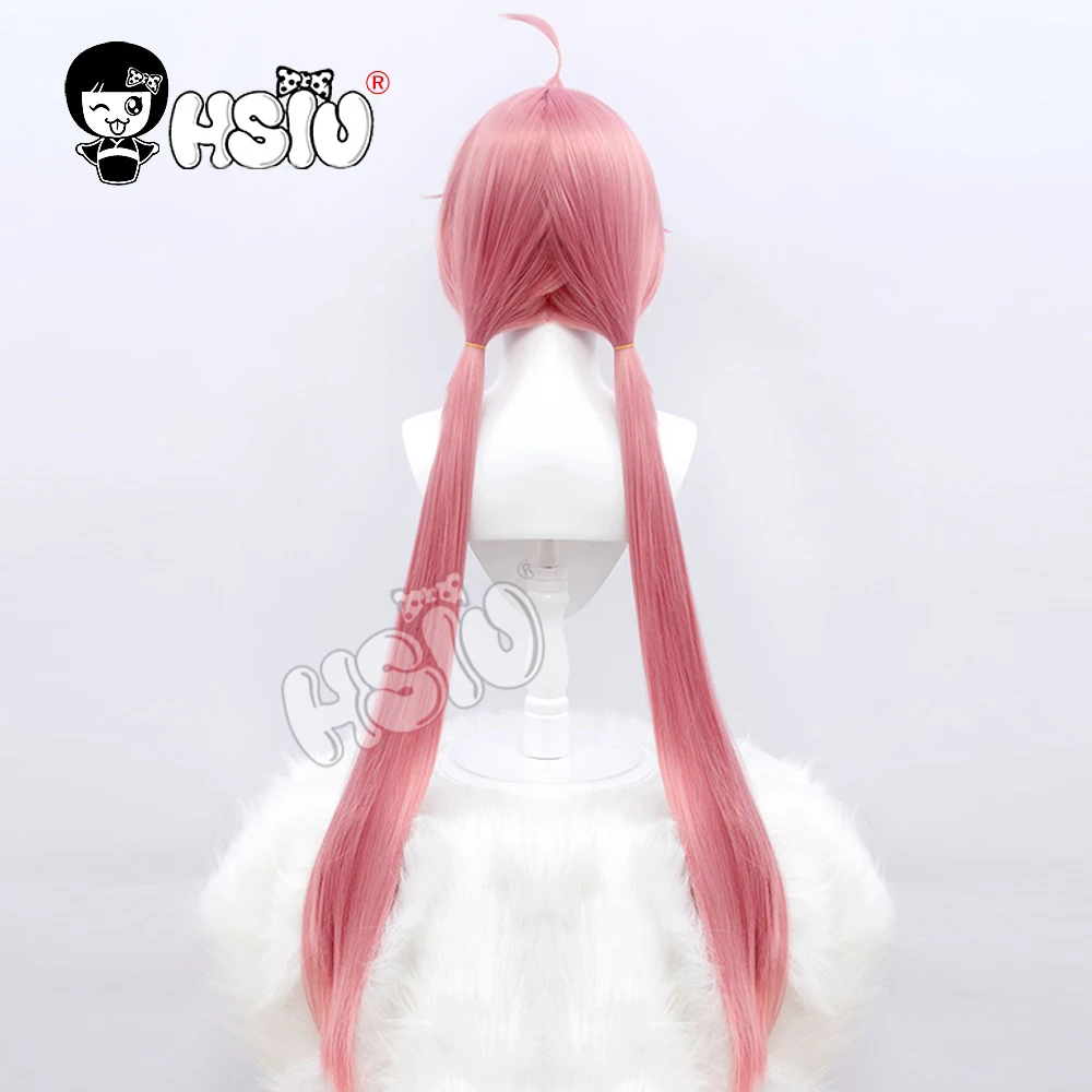 agamihara Nadeshiko Cosplay Wig Anime Laid Back Camp cosplay「HSIU 」pink double ponytail long Fiber synthetic wig +Free wig cap