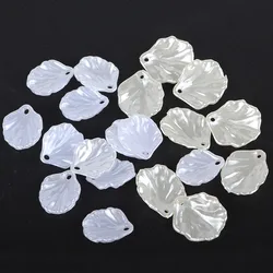50Pcs White ABS Imitation Pearl Leaves Acrylic Pendants Beads For DIY Jewelry Necklace Bracelet Earring Accessories Making
