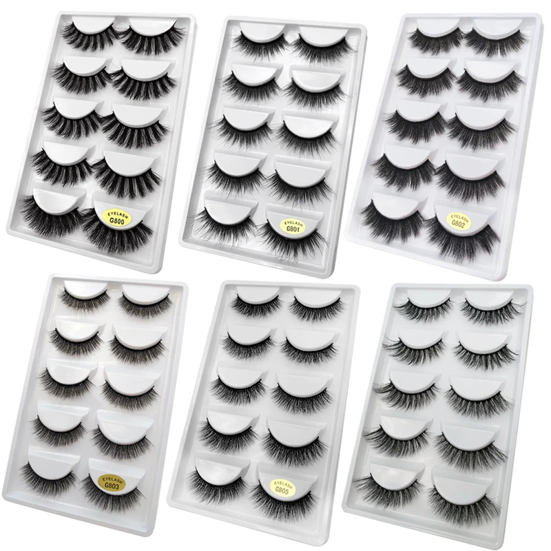 YSDO 5 คู่ขนตาปลอมธรรมชาติ 3d Mink Lashes Hand Made นุ่มหนา Mink Eyelashes Maquiagem Cilios เครื่องมือแต่งหน้า Faux Cils