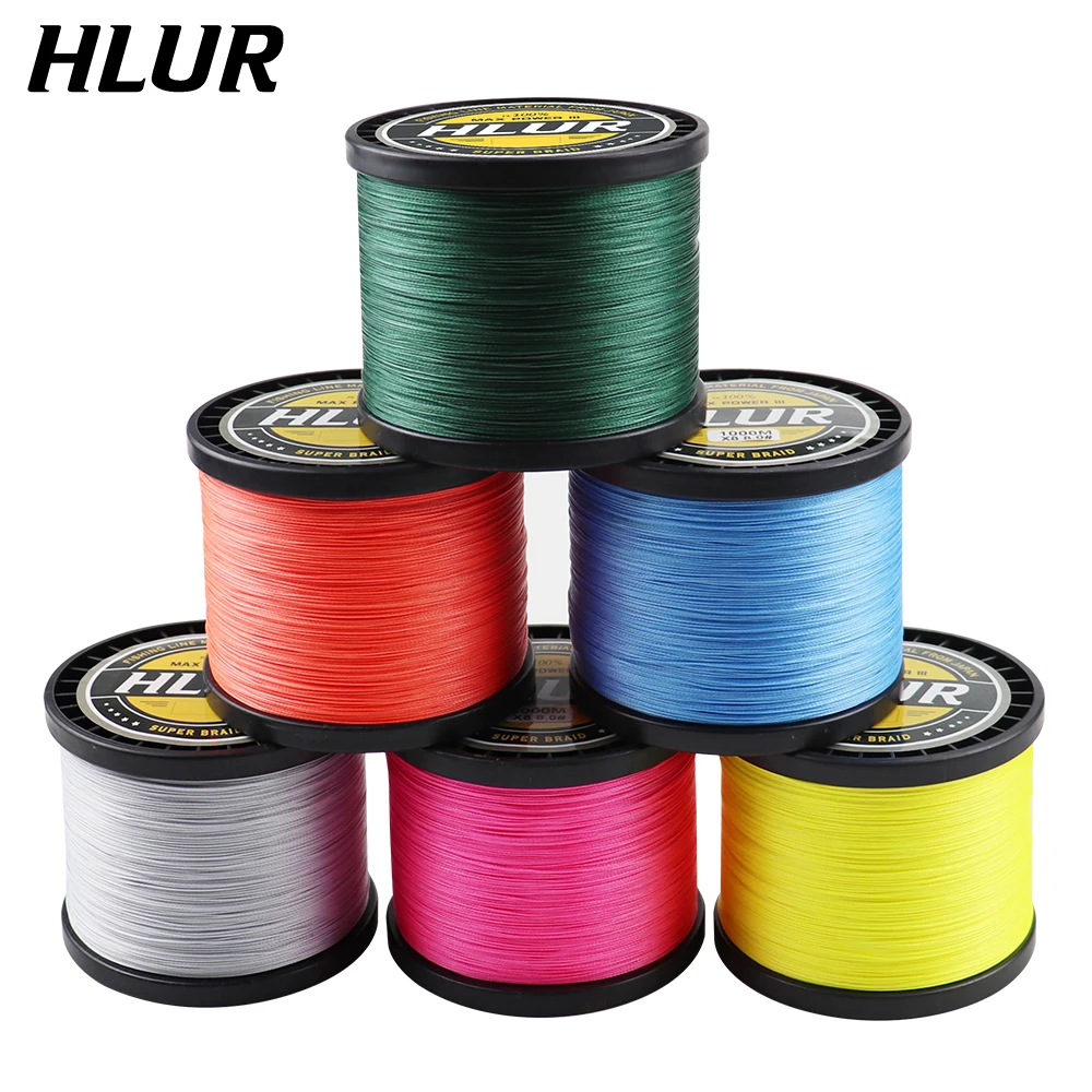 HLUR 4 Strands  300M  Braided Fishing Line Multifilament Sea Saltwater Carp Weave Extreme 100% PE Multicolor