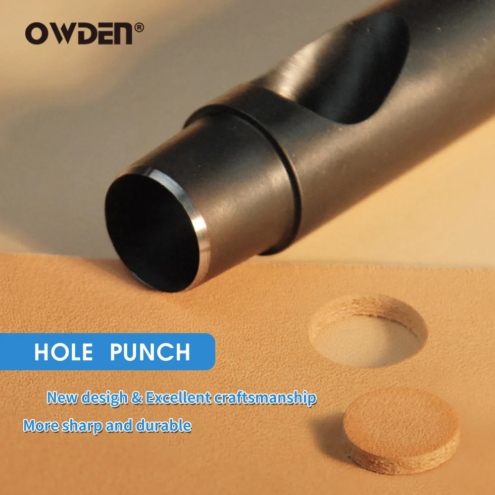 OWDEN 가죽 구멍 펀치 세트 – 날카로운 벨트 구멍 펀치, 가죽 공예용 중공 펀치 도구 (1mm-12mm)