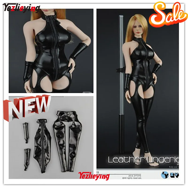 ZY16-15 1/6 scale Action Figure Clothes women's Underwear leather Corset Female Leather Clothes Lingerie For 12