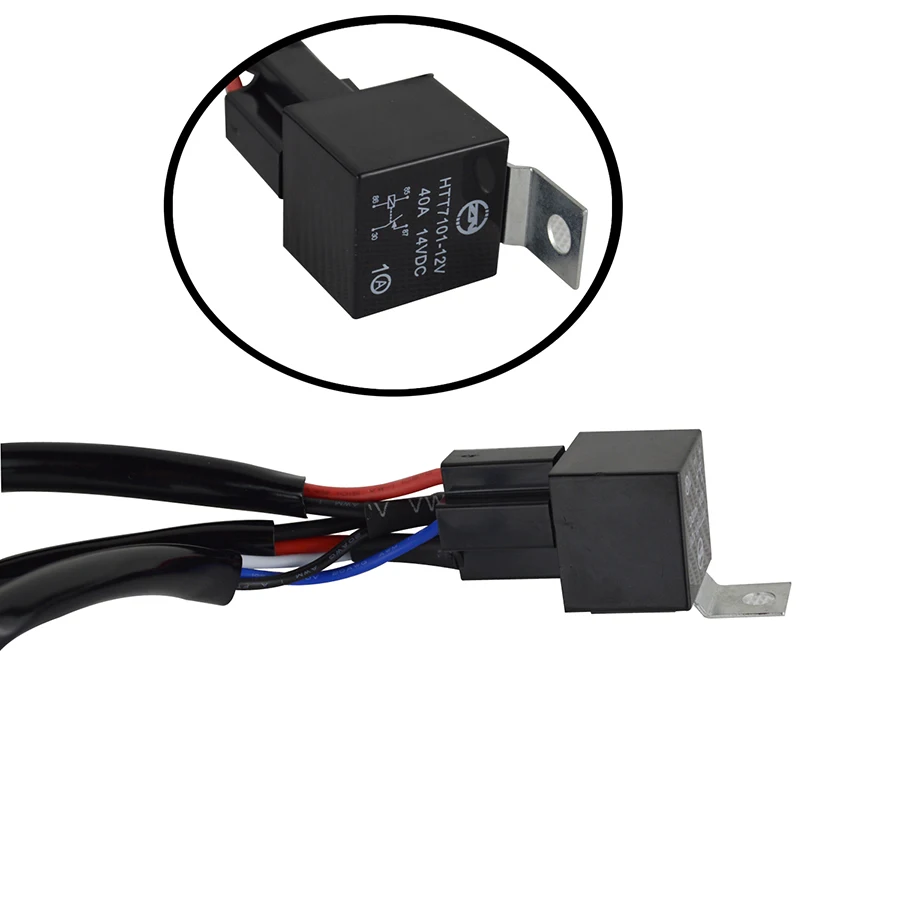 Auxting Car LED Light Bar Wire 3M 12v  40A Wiring Harness Relay Loom Cable Kit Fuse for Auto Driving Offroad Led Work Lamp