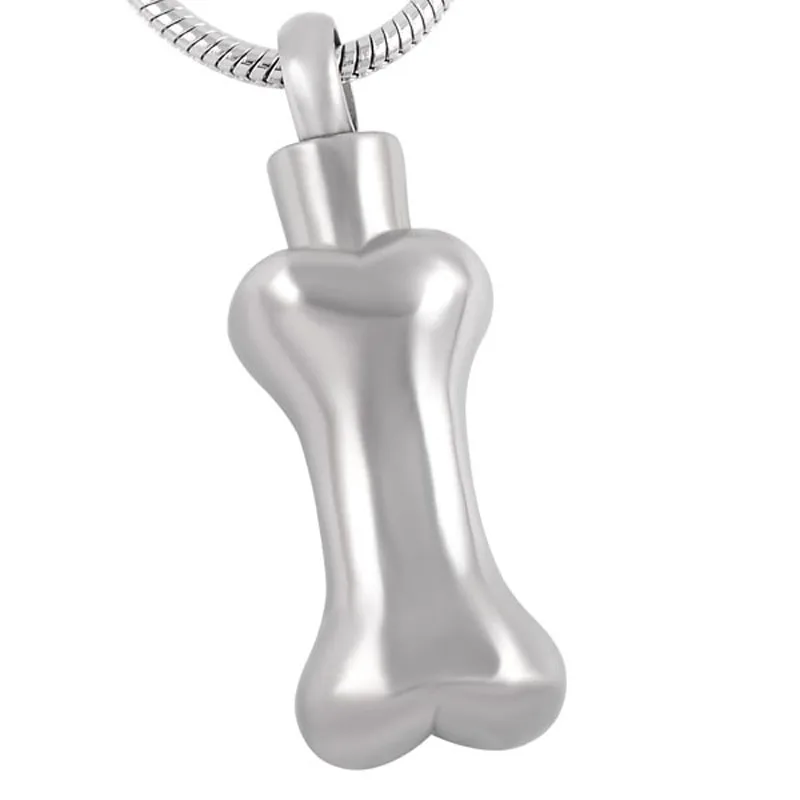 Dog Bone Cremation Memorial Jewelry Ashes Holder Stainless Steel Ashes Necklace for Dog Cat Keepsake Urn Necklace