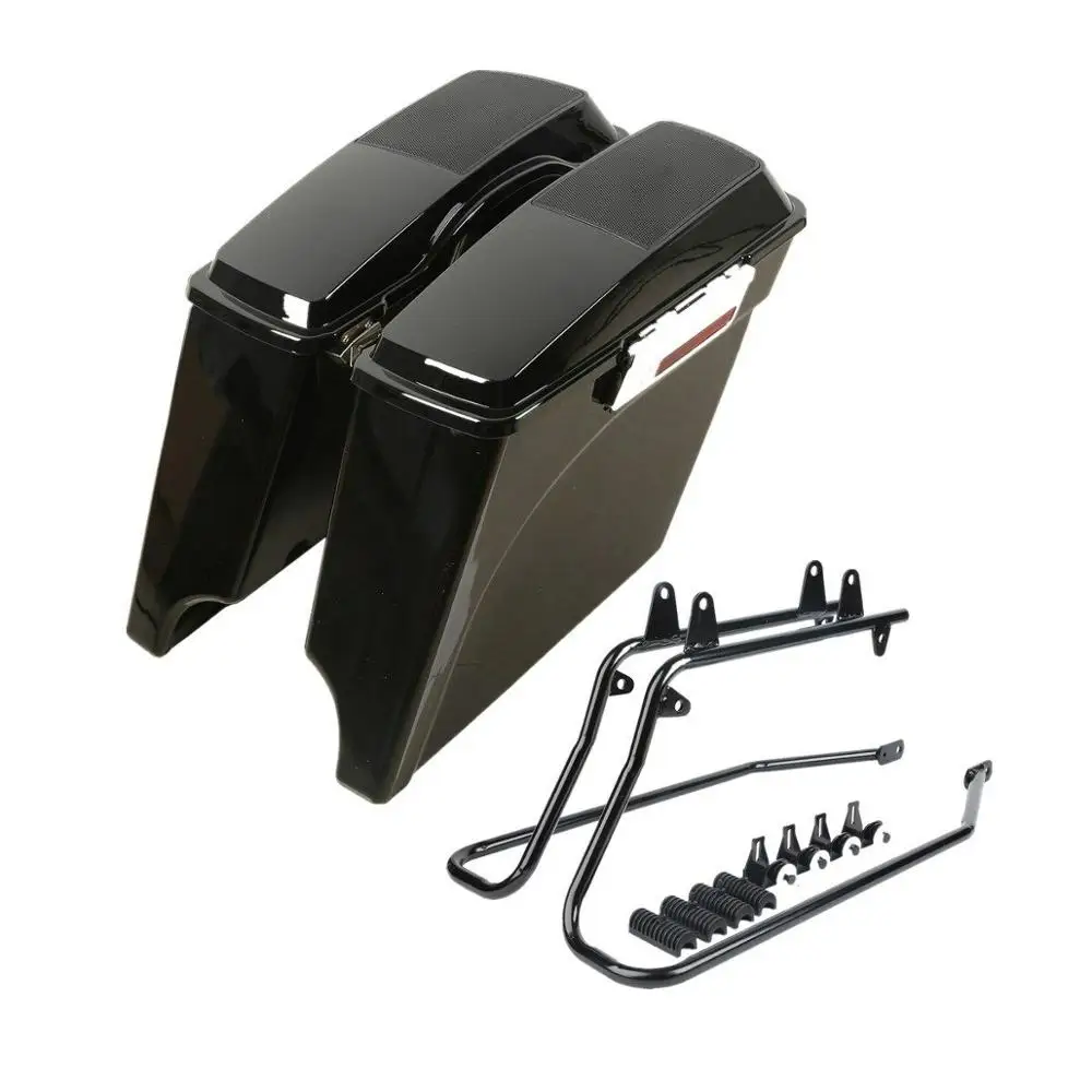 

Motorcycle 5" Stretched Saddlebags Conversion Bracket For Harley Softail Fatboy 1986-2013 11