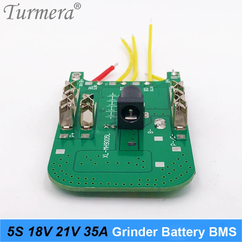 Turmera 5S 18v 21v 35a bms placa de bateria de lítio para 18v moedor sem fio 21v chave de fenda shurik e aspirador de pó bateria