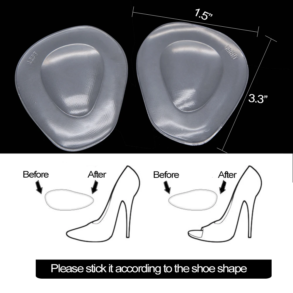 2 stücke Gel Vorfuß Pad Schuh Pad Einlagen Hohe Ferse Elastische Kissen Silikon Orthesen Arch Support Pads Nicht Slip Einsätze c1424