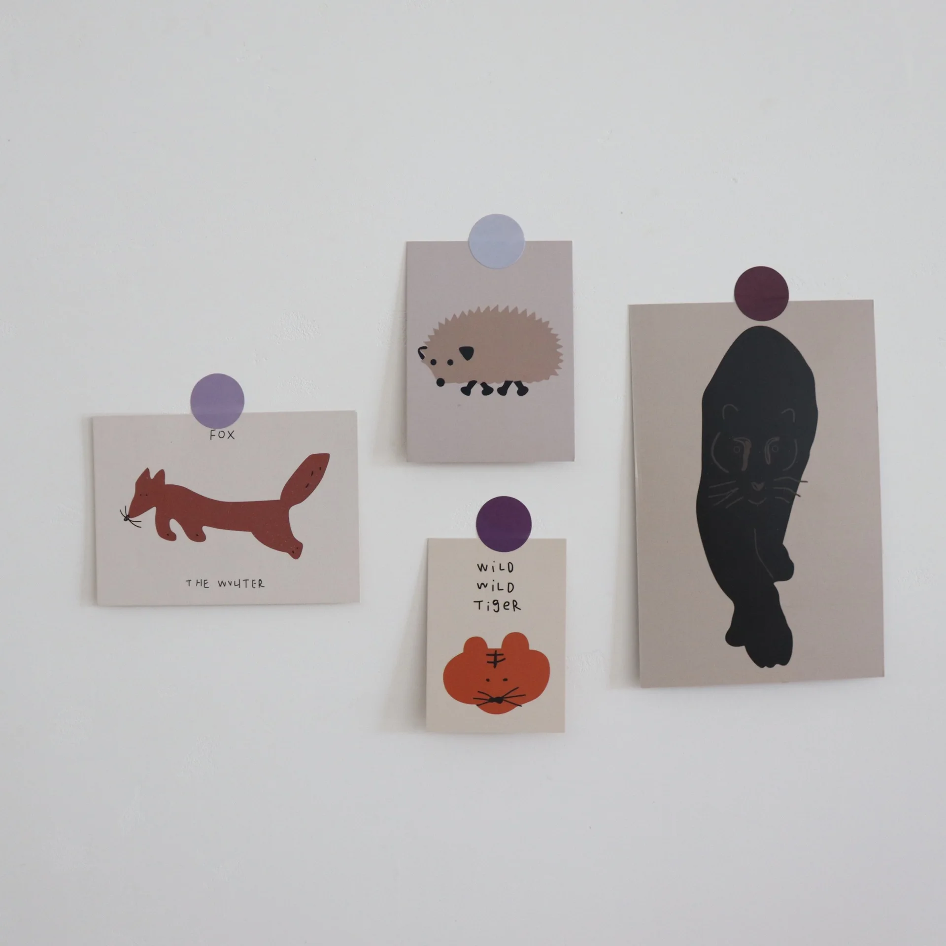 9 Sheets Cartoon Animal Decoration Card Diy Collocation Background Wall Sticker Postcard Small Poster Greeting Cards Photo Props