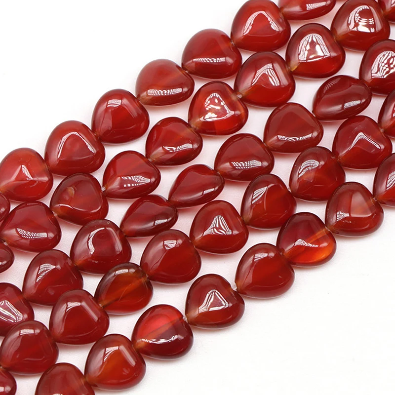 

10mm Heart Shape Natural Red Agates Beads For Jewelry Making Loose Stone Beads DIY Bracelet Necklace Strand 15''