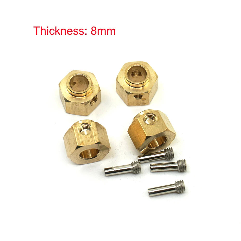 AXSPEED 5/8/9/10/11/12/15/20 mm schweres Messing 12 mm Radnaben Sechskant verlängerter Adapter für TRX-4 TRX-6 1/10 RC Crawler Autoteile – Detail 13