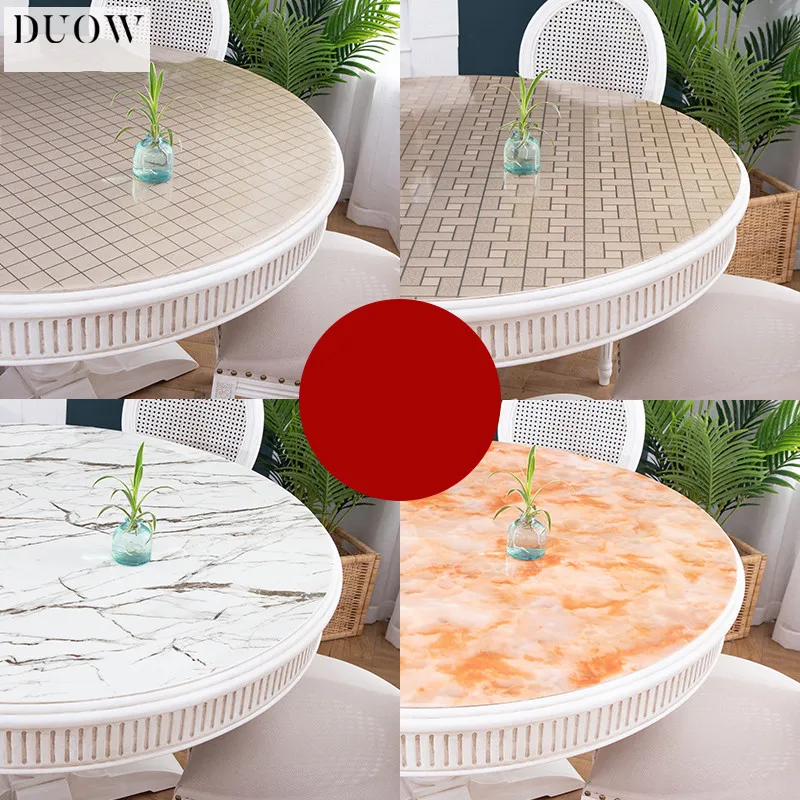 2019 creative not transparent marble plaid table cloths oilproof waterproof soft glass placemats pads home textile table decor