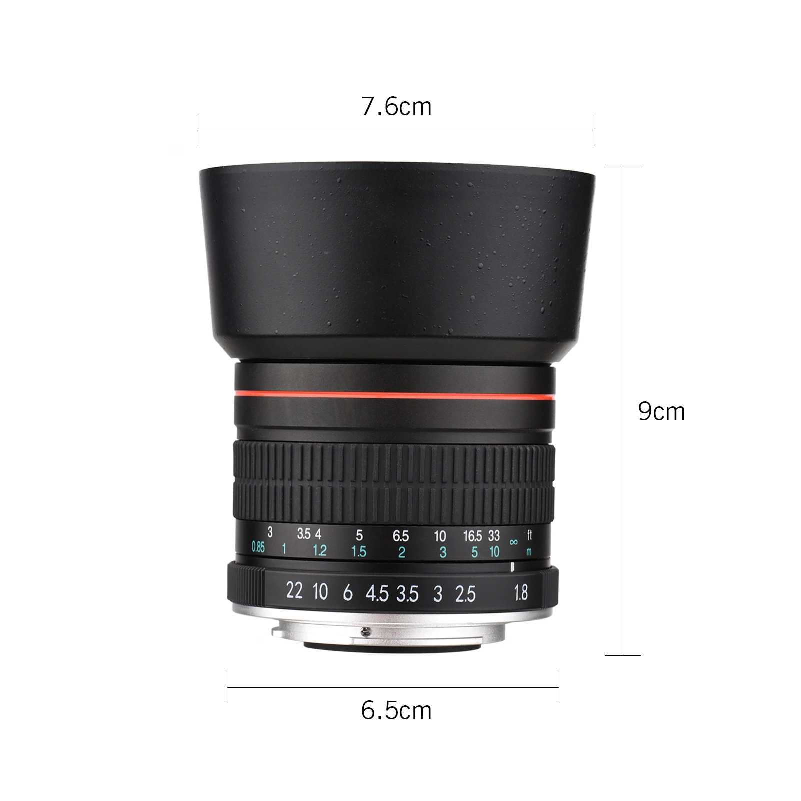 Andoer 85mm F1.8 Large Aperture Medium Telephoto Full Frame Portrait Camera Lens Manual Focus EF Mount for Canon EOS Cameras