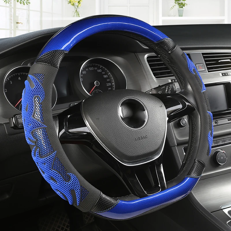 D Shape Car Steering Wheel Cover for VW Jetta 6 2017-2019 Golf 7 Scirocco Bettle 2012-2019 Tiguan 2019 2020 Auto Accesorioss