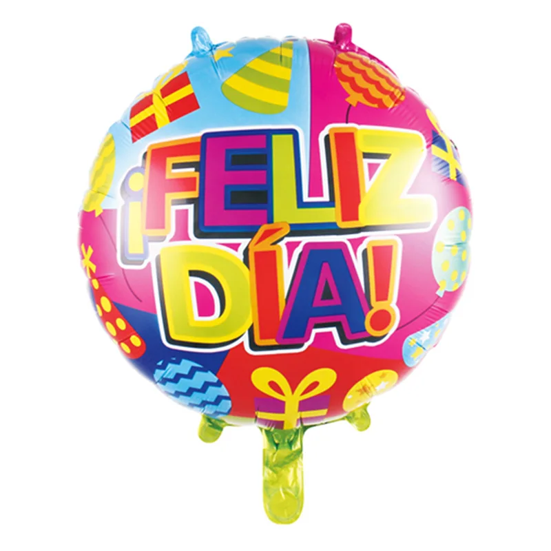 10 Stück 18 Zoll Neue Spanische Ballons Feliz Cumpleaños Ballons Globo Happy Birthday Deko Roségold Runde Helium-Folienballons – Detail 1