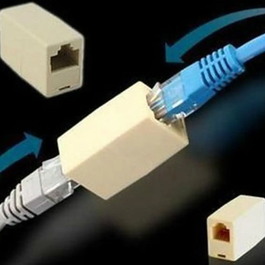 Соединитель сетевого кабеля RJ45, сетевой Ethernet, двойная прямая головка, соединительный кабель Lan