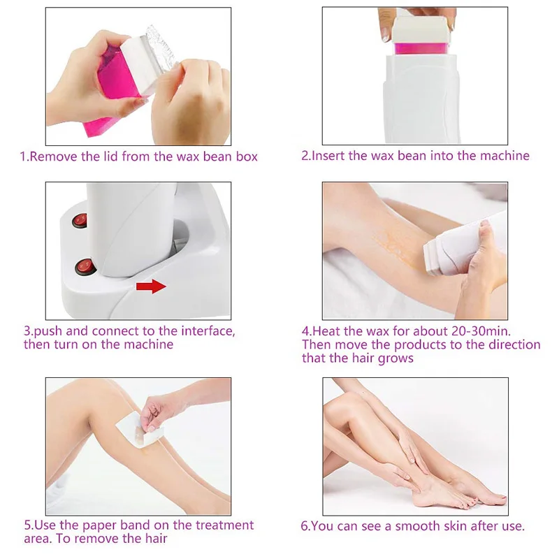 Rotolo portatile su cartuccia di cera doppio riscaldatore di cera depilatoria scaldacera con una cera di Base macchine fuse per la depilazione per la casa