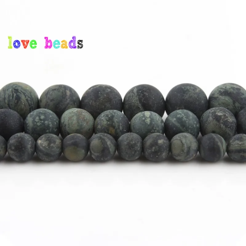 4/6/8/10/12mm Dark Green Zebra Jaspers Natural Stone Round Beads for Jewelry Making DIY Bracelet 15\