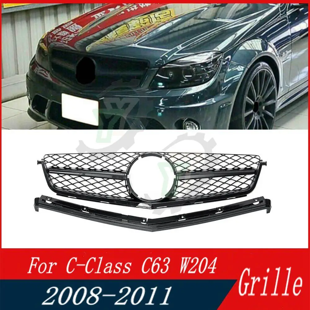 

Car Accessory Front Bumper Upper Grille Racing Grill For Mercedes-Benz C-Class W204 C63 For AMG 2008 2009 2010 2011