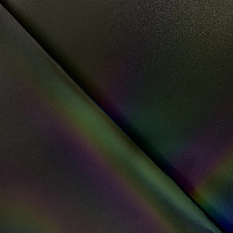 130cm*1yard High Visibility Iridescence Reflective Magic Rainbow Fabric Variable Color Brilliant Reflecting Light Fiber Fabric