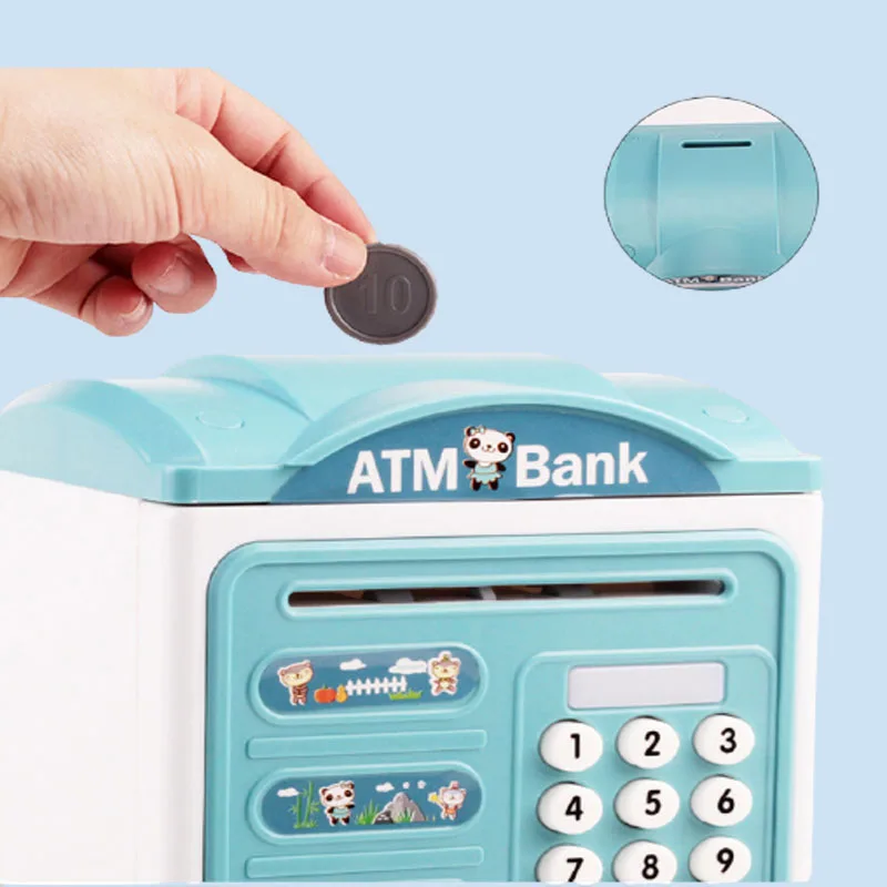 حصالة على شكل حيوان إلكترونية للأطفال ، حصالة بصمات الأصابع ، صندوق توفير كبير للعملات المعدنية ، حصالة نقود أصلية