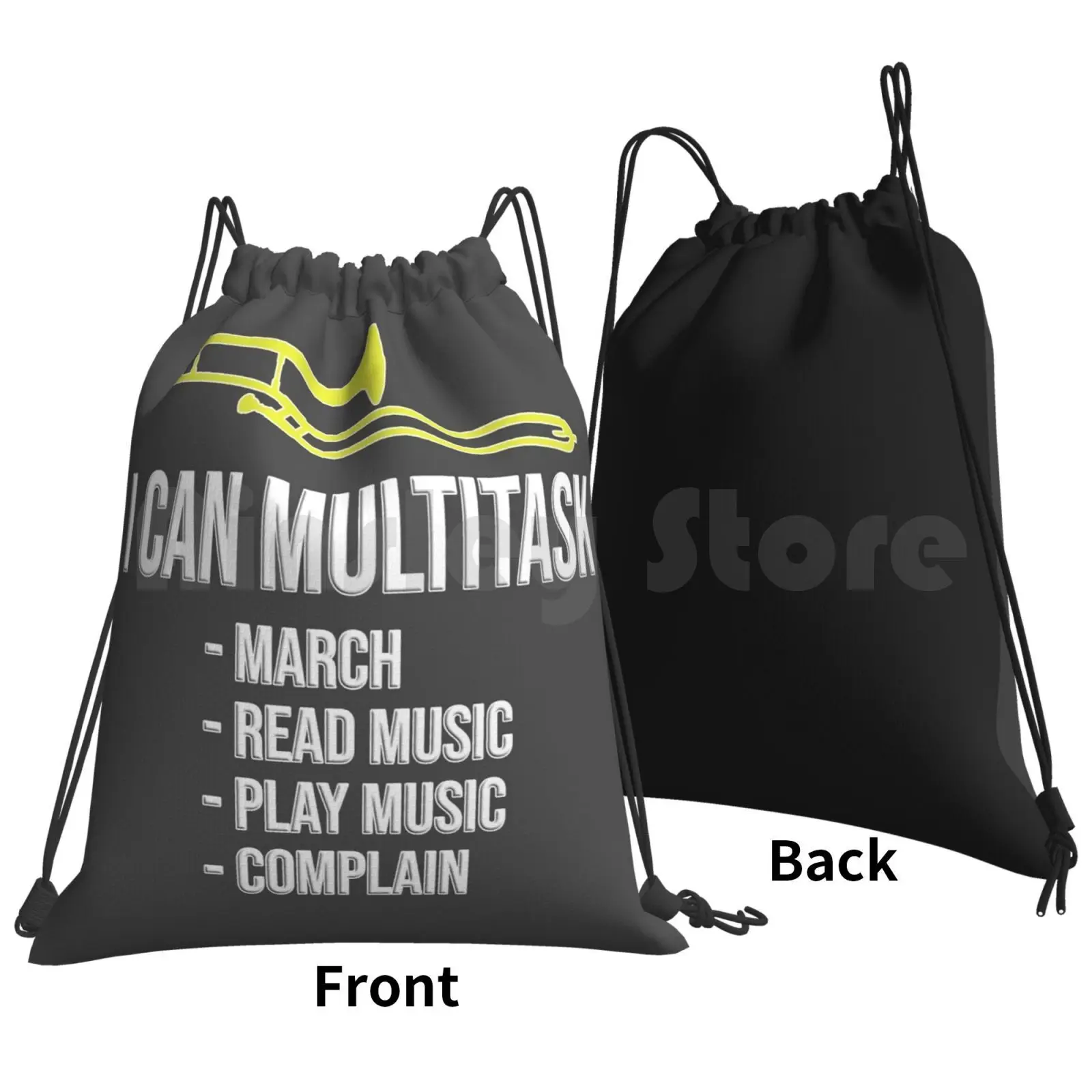 I Can Multitask : March , Read Music , Play Music , Complain!-Funny Trombone Gift , Marching Band Outdoor Hiking Backpack