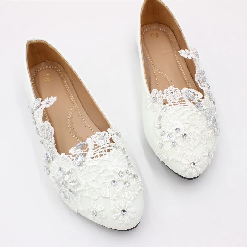 【Xingchenmao】Made in China large size flat bride shoes white wedding shoes soft top PU new single shoes BH2100