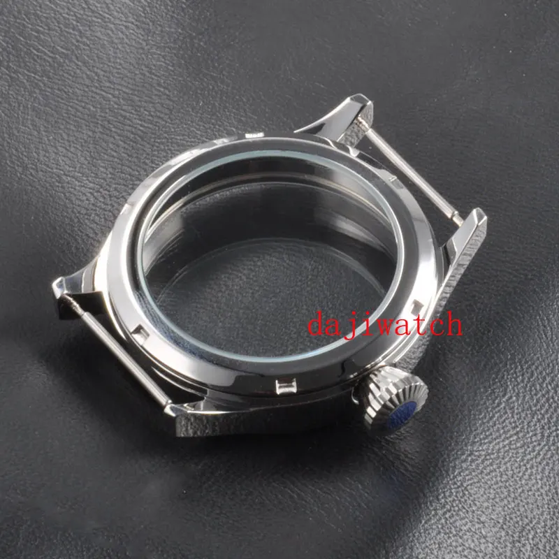 SS polished 43mm sapphire glass housing with 6497/6498 movement adjustment