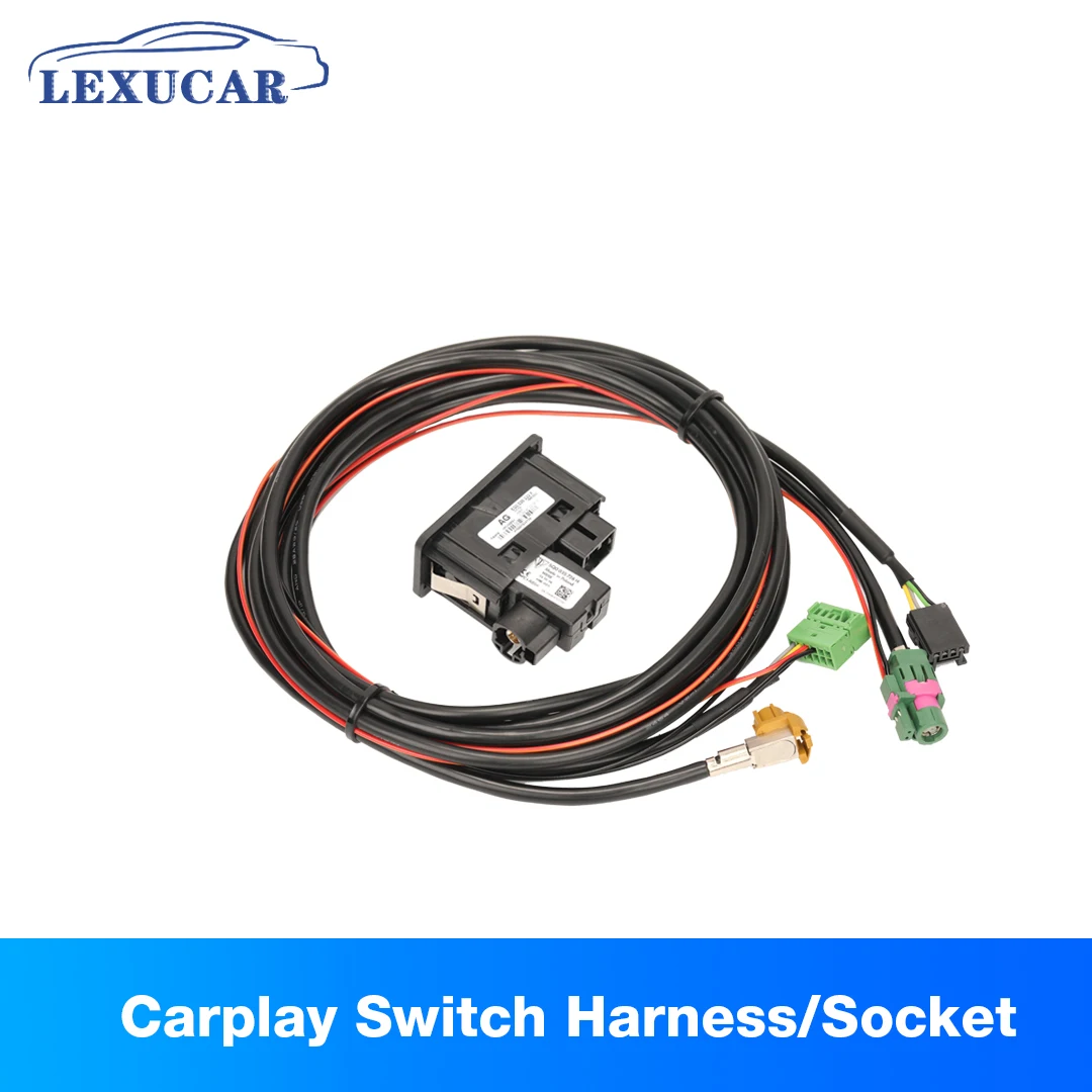 AUX MDI USB Install Plug Socket Switch Harness Original for VW Golf 7 MK7 Lamando MQB MIB Carplay Phone 5G0035222E / 5Q0 035 724