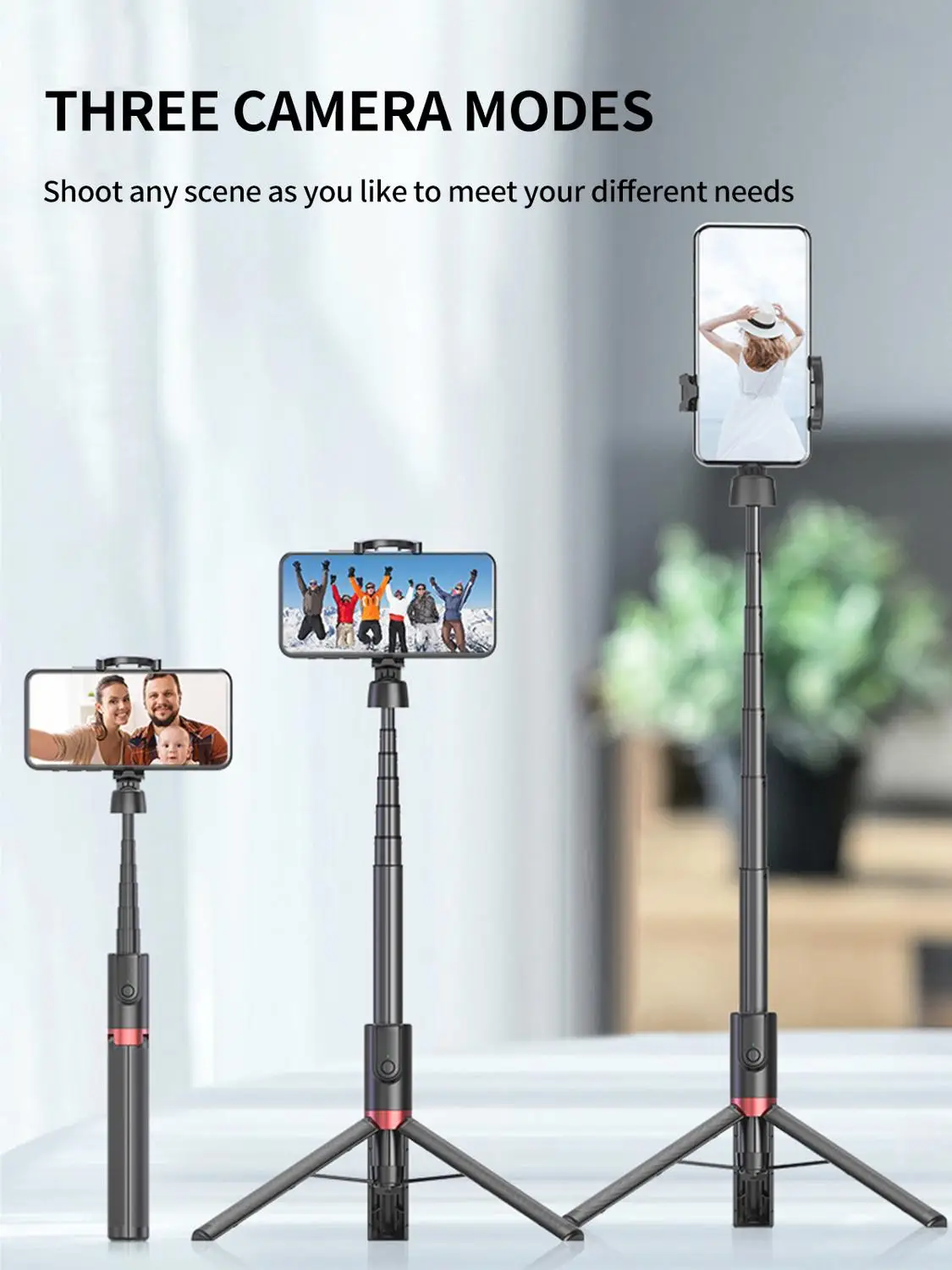 Selfie Stick ترايبود المحمولة الكل في واحد 1.3 متر البث المباشر الهاتف العالمي 360 غير مرئية يده السفر تمتد قوس
