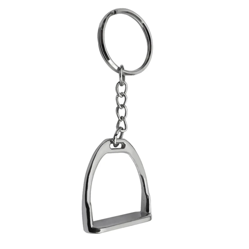 Gold Zinc Alloy Western Keychain Stirrup Key Ring Hanger Backpack Hangbag Decoration Tool Equine Gear 8cm