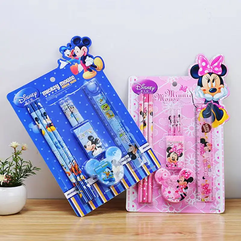 disney mickey e minnie papelaria conjunto bonito kawaii material escolar aberto presente dia estudante 8 piece 01