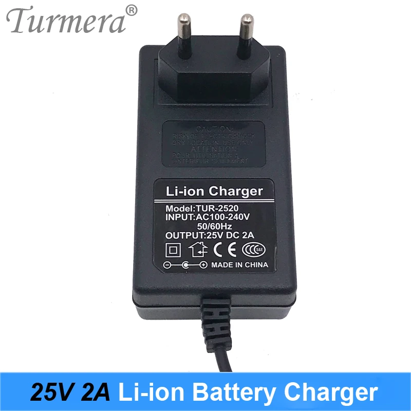 25V 2A Charger for 25V Screwdriver Shurik Battery DC 5.5*2.1mm with Indicator for 6S Battery Pack and Vacuum Cleaner Use Turmera