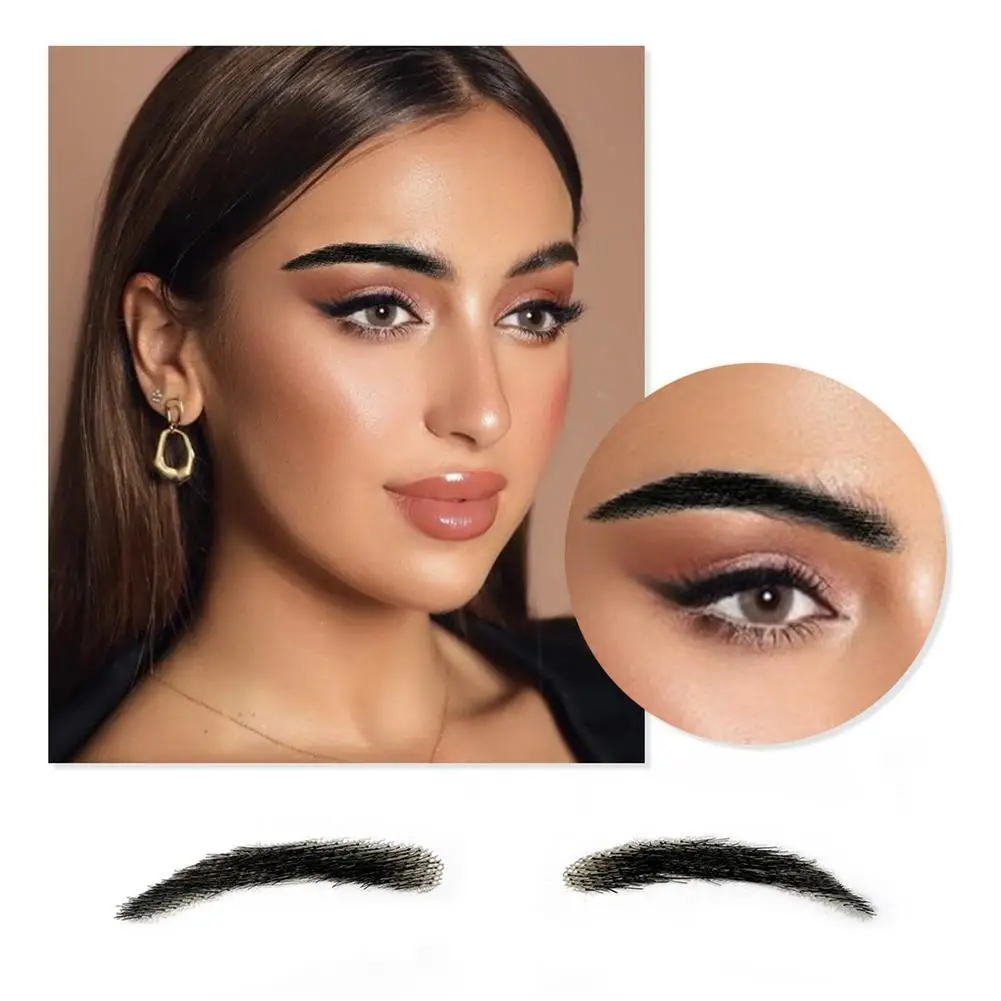 False Eyebrows For Women Handmade By 100% Real Hair For Party Wedding Cosplay Fake Eyebrow Synthetic Eyebrows Makeup Tools