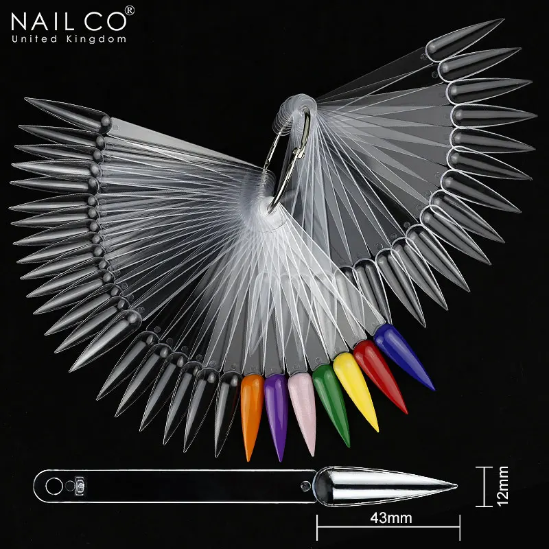 NAILCO 50pcs/Set Color Chart Palette False Nail Varnish Color Showing UV Gel Polish Chart Tool Nails Tips Showing Card Shelf