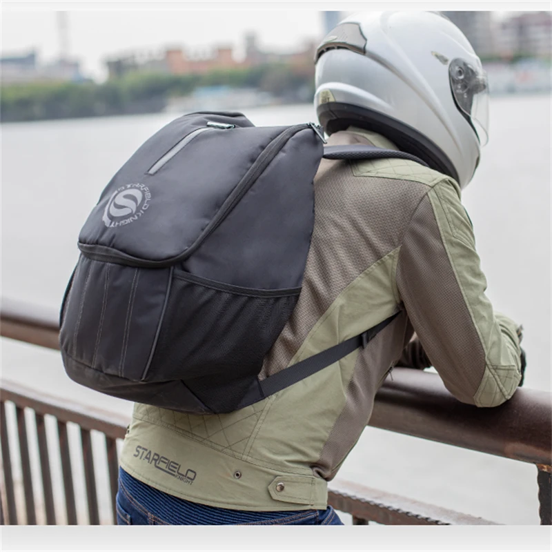 New expandable backpack motorcycle helmet bag travel motorcycle water splashing high capacity men's and women's fashion Backpack